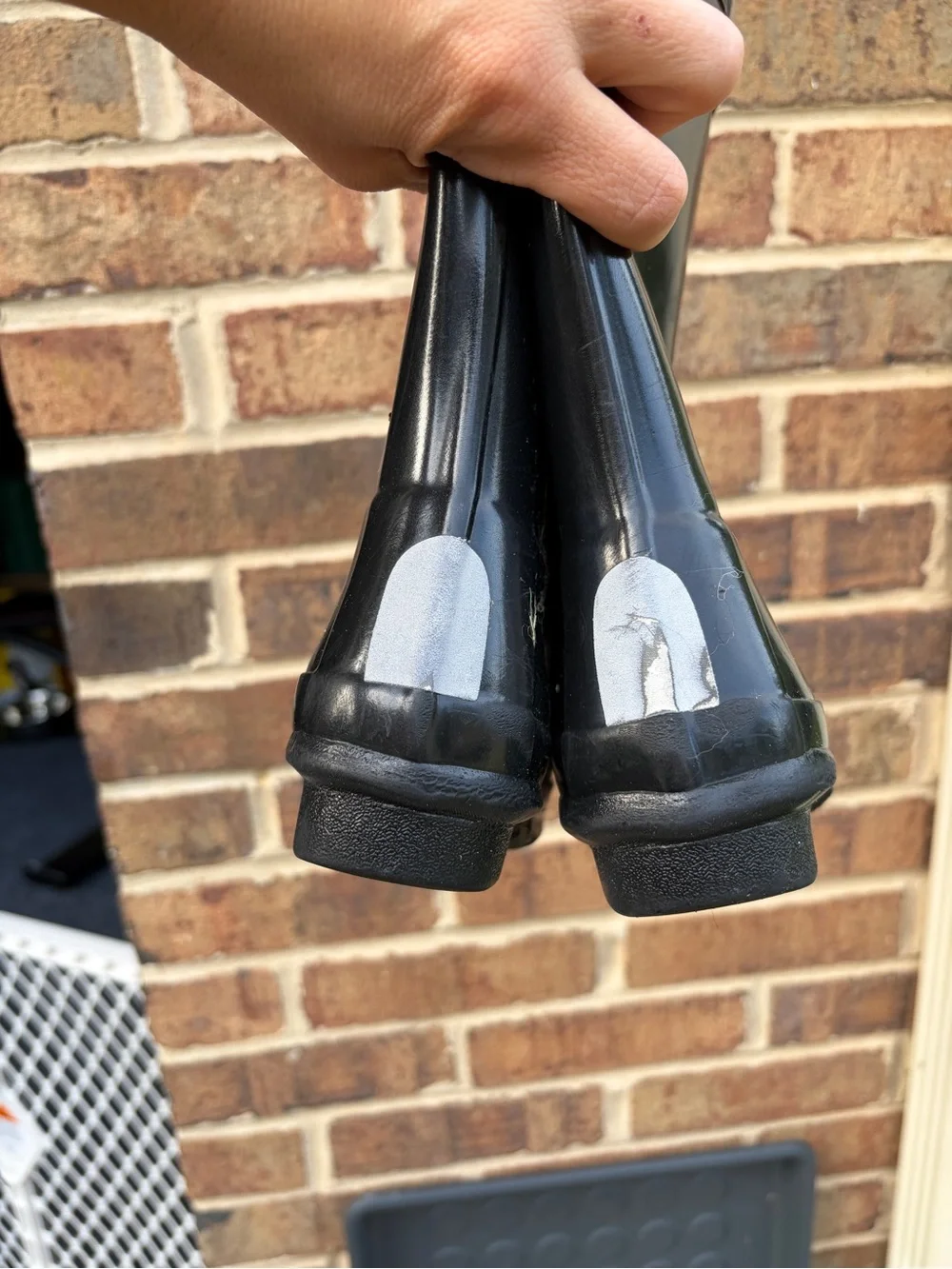 Hunter Gloss Black Tall Rain Boots with Red Logo Trim